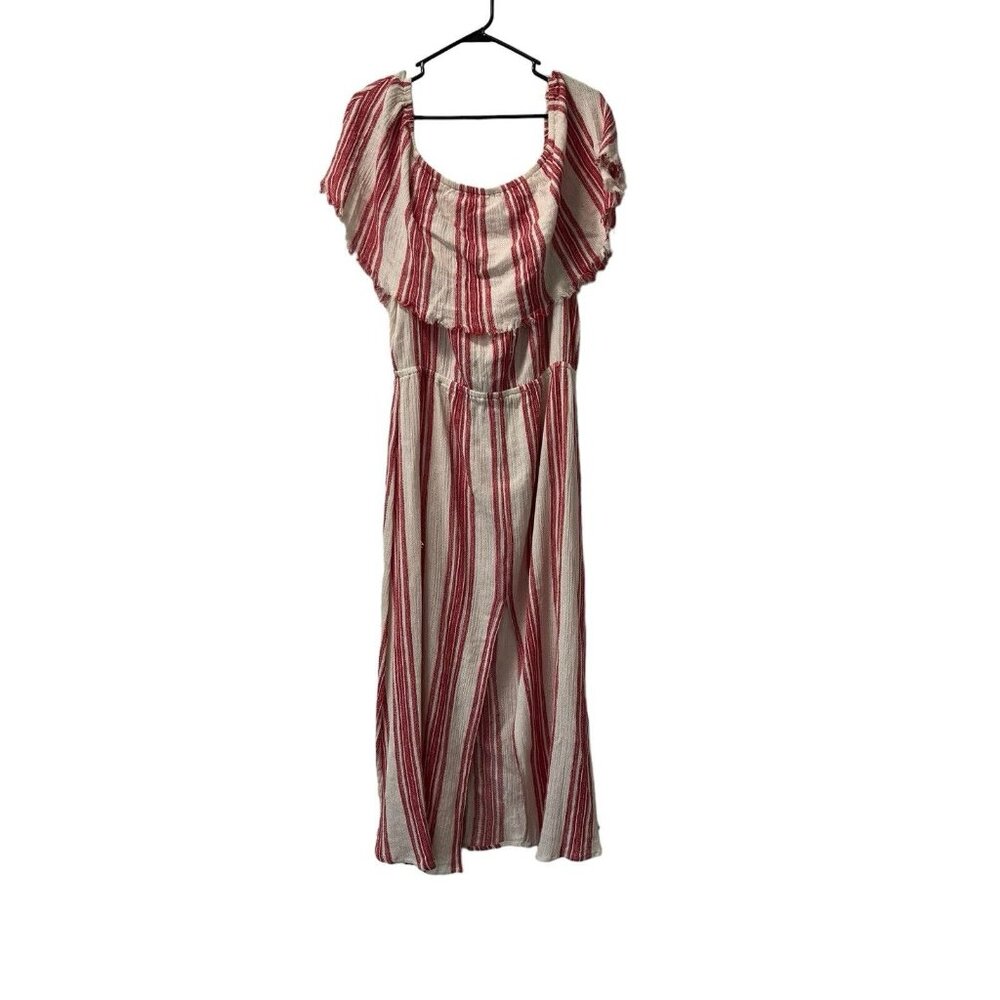 Elan Womens Cotton Peasant Long Tiered Maxi Dress Size 2X Cottagecore Festival